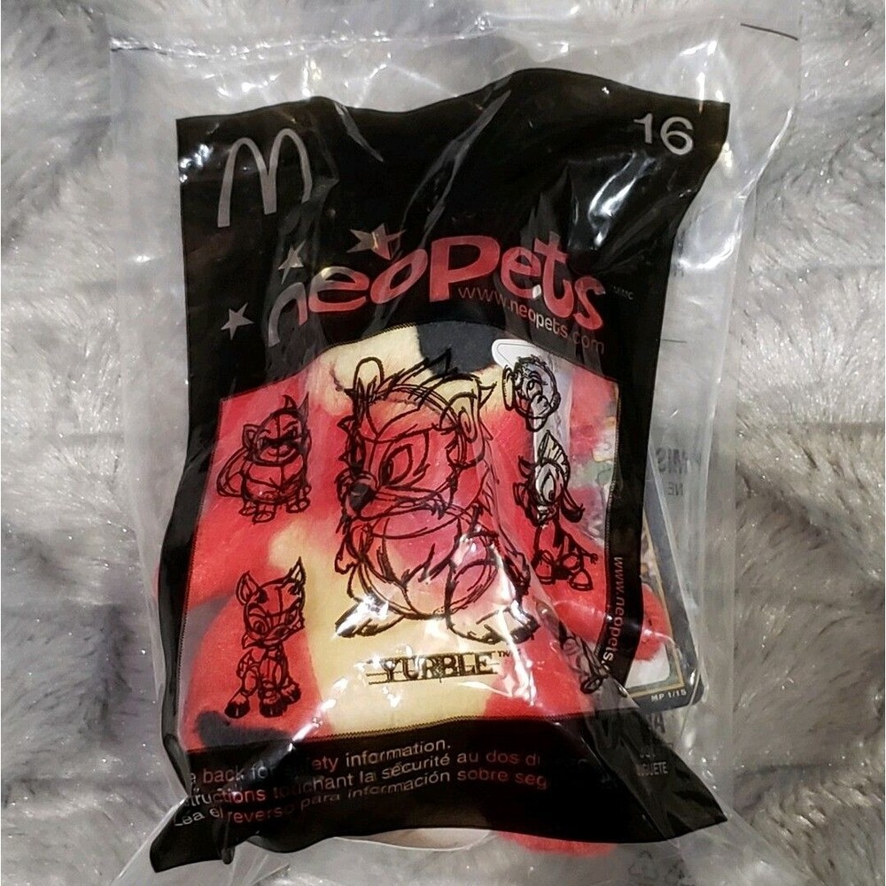 Neopets Red Yurble Bear McDonalds Mini Promo Plush Stuffed Toy Sealed 4.5" Tall